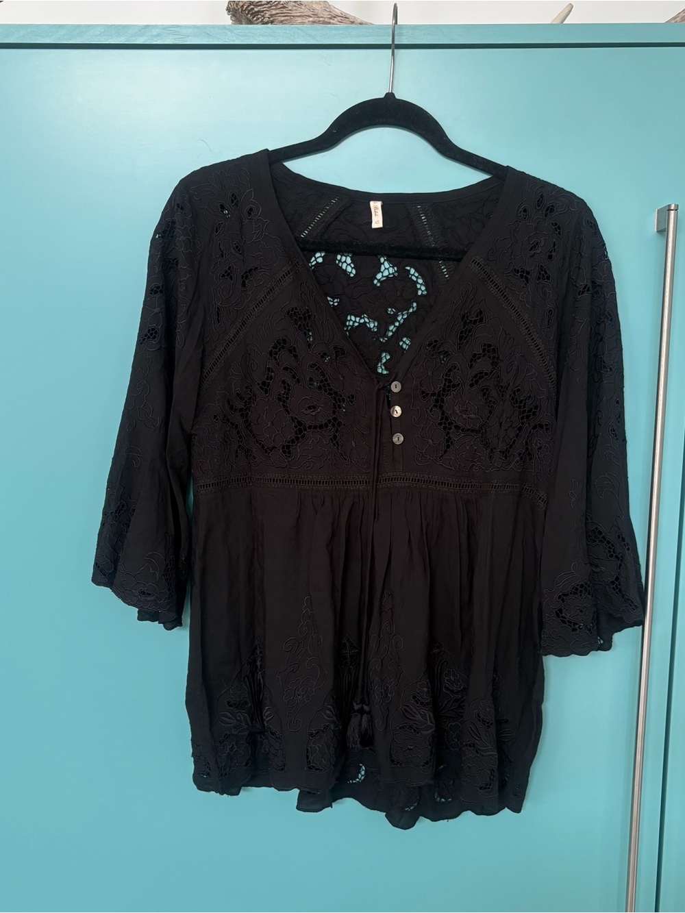 Tulle & Batiste Black Lace Top